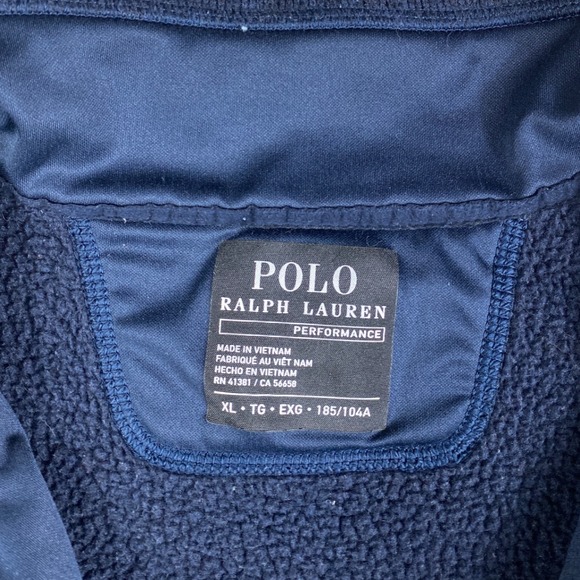 Polo Ralph Lauren Performance Mens XL Navy Blue Full Zip Sweater Fleece Vest - Picture 2 of 9